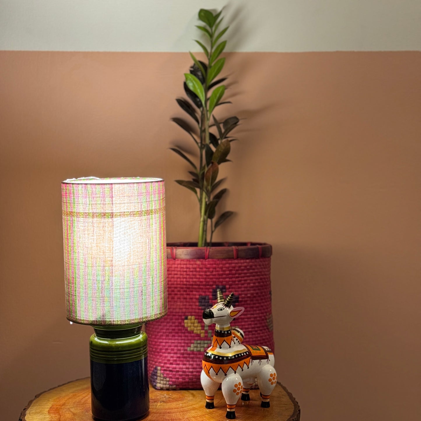 BARNI BASE BLUE GREEN ~ 6X8" GREEN CHETTINAD SHADE