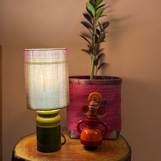 BARNI BASE GREEN ~ 6X8" GREEN YELLOW CHETTINAD SHADE