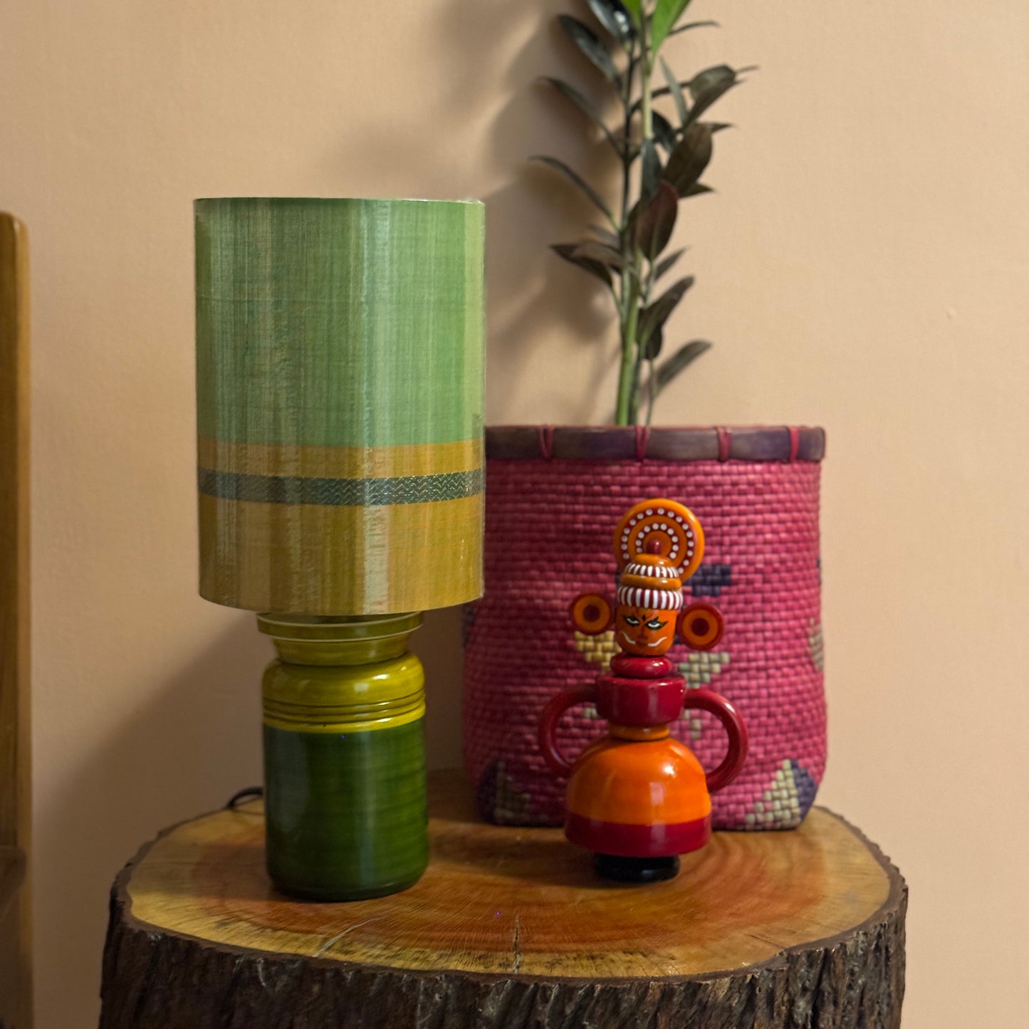 BARNI BASE GREEN ~ 6X8" GREEN YELLOW CHETTINAD SHADE