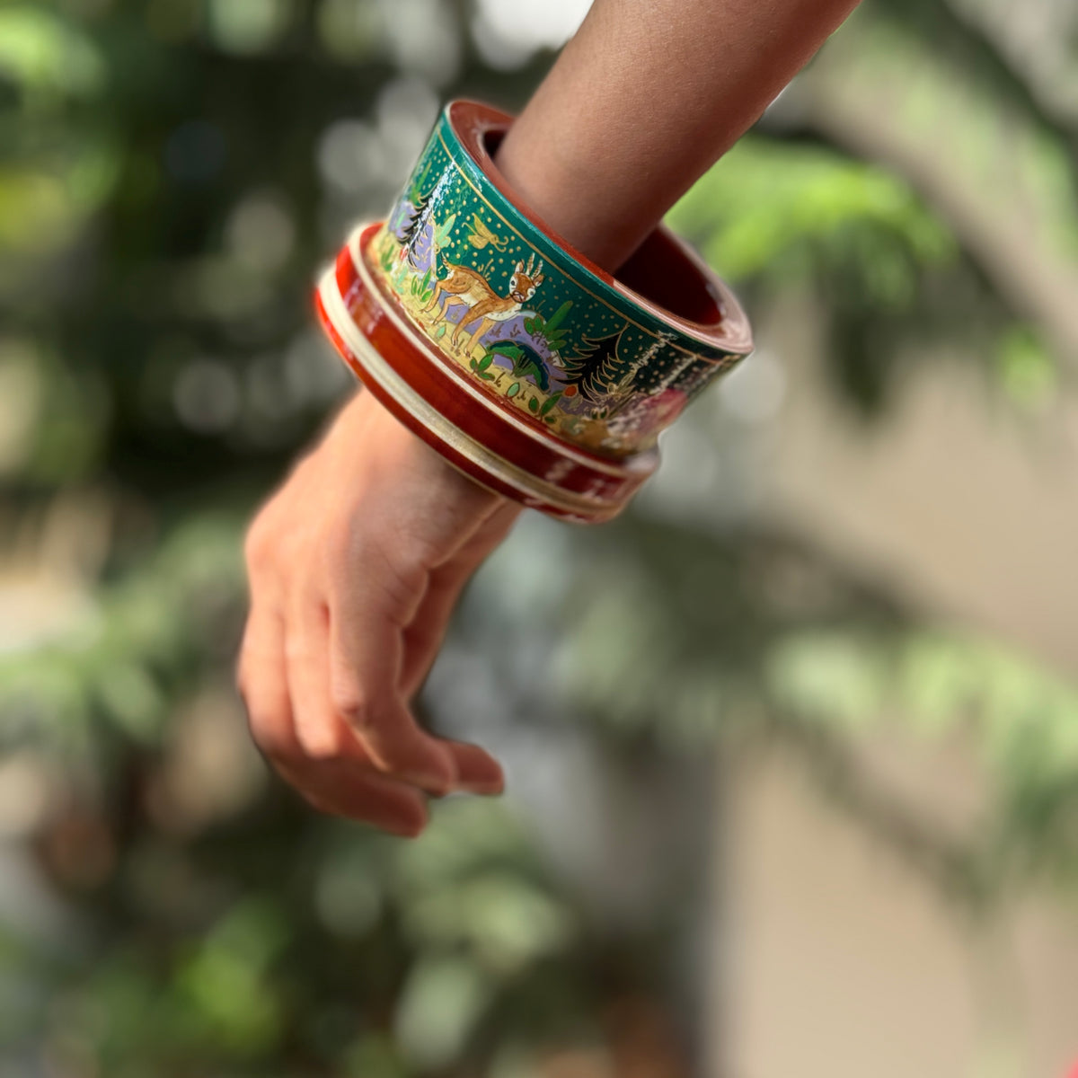 MALHAR NAQQASHI PEACOCK GREEN JUNGLE 2.6