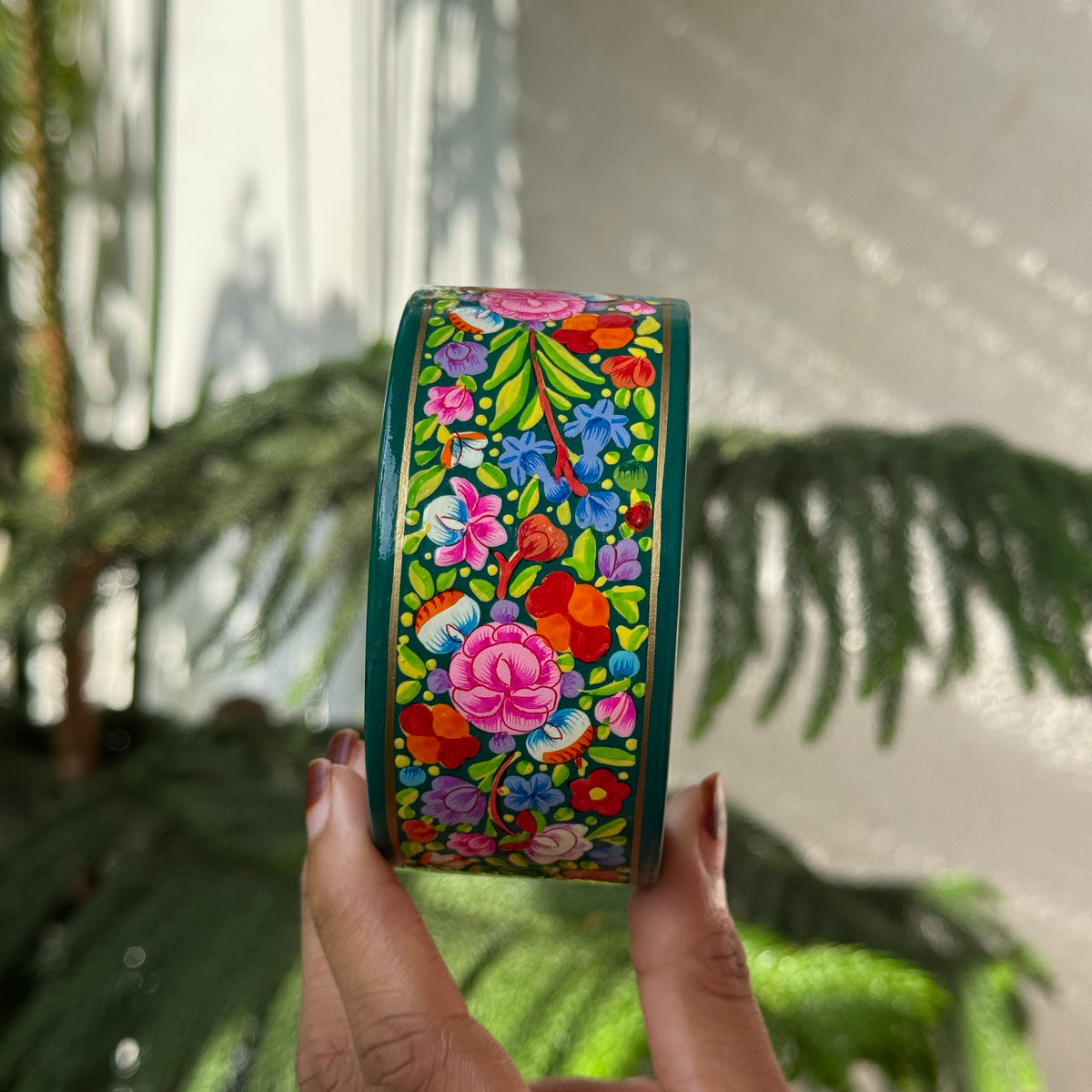 NAQQASHI DVITIYA THIN PEACOCK GREE FLORALS/2.6