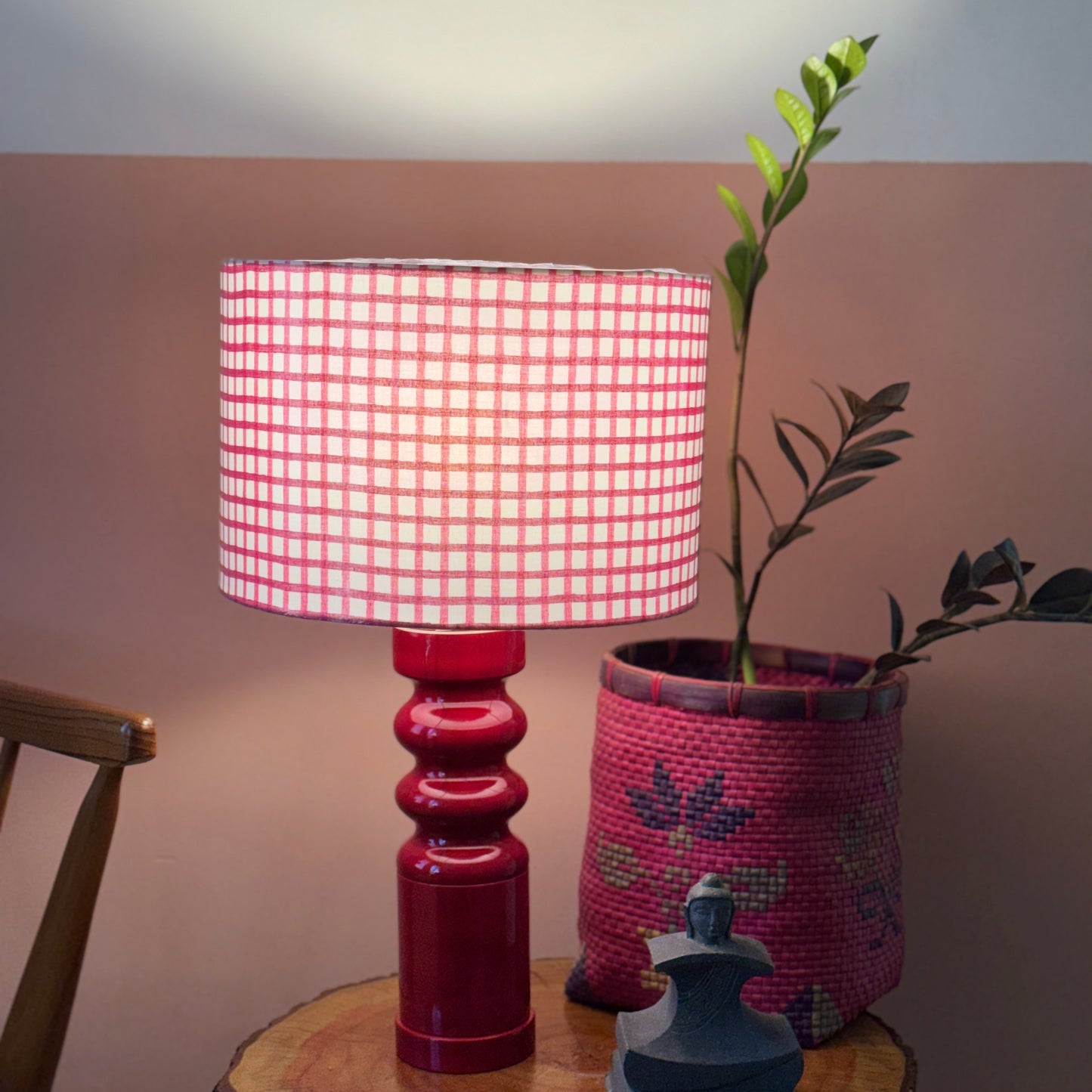 STHAMB RED  ~ 12" PINK CHECKS