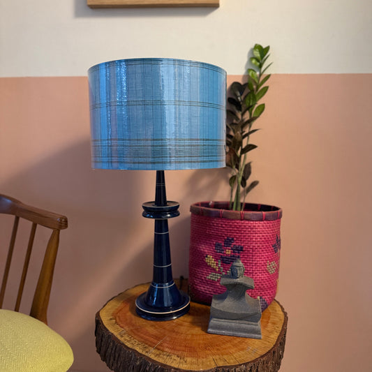VILLAKKU BASE BLUE ~ 12" BLUE CHETTINAD SHADE