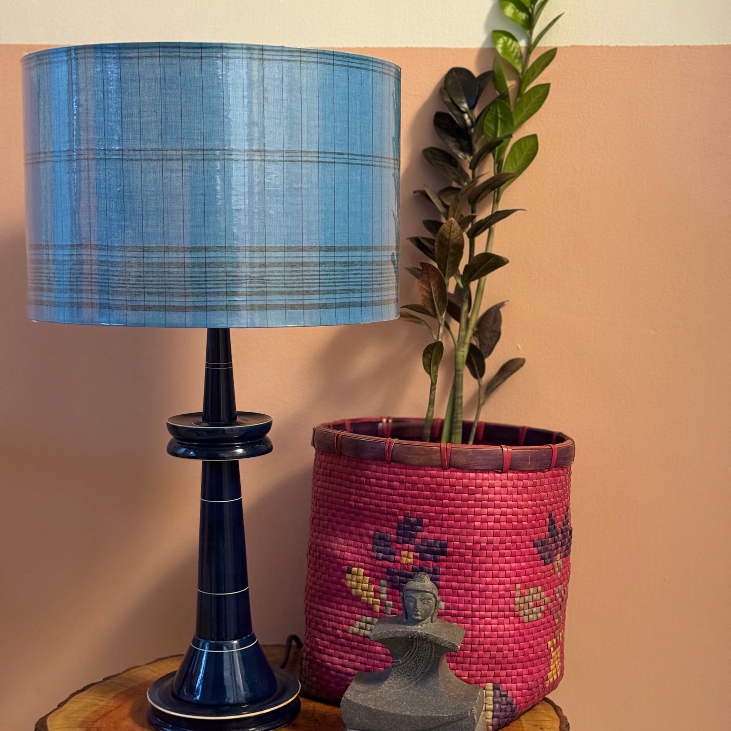 VILLAKKU BASE BLUE ~ 12" BLUE CHETTINAD SHADE