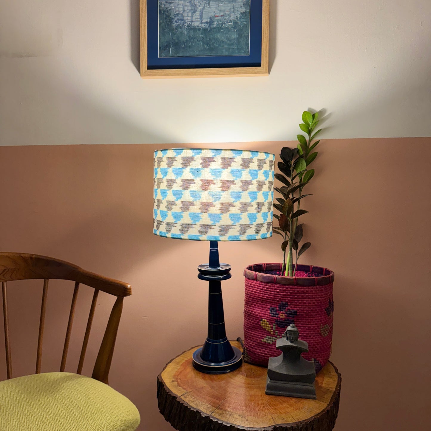 VILLAKKU BASE BLUE ~ 12" BLUE GREY IKAT SHADE