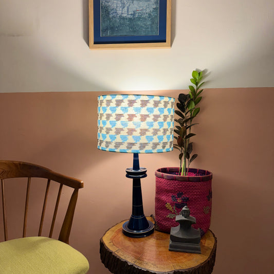 VILLAKKU BASE BLUE ~ 12" BLUE GREY IKAT SHADE