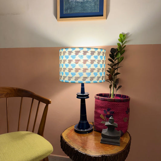 VILLAKKU BASE BLUE ~ 12" BLUE GREY IKAT SHADE