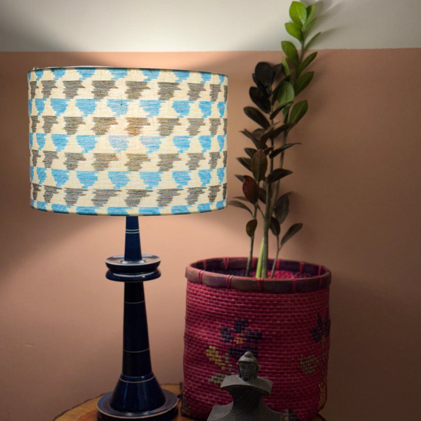 VILLAKKU BASE BLUE ~ 12" BLUE GREY IKAT SHADE