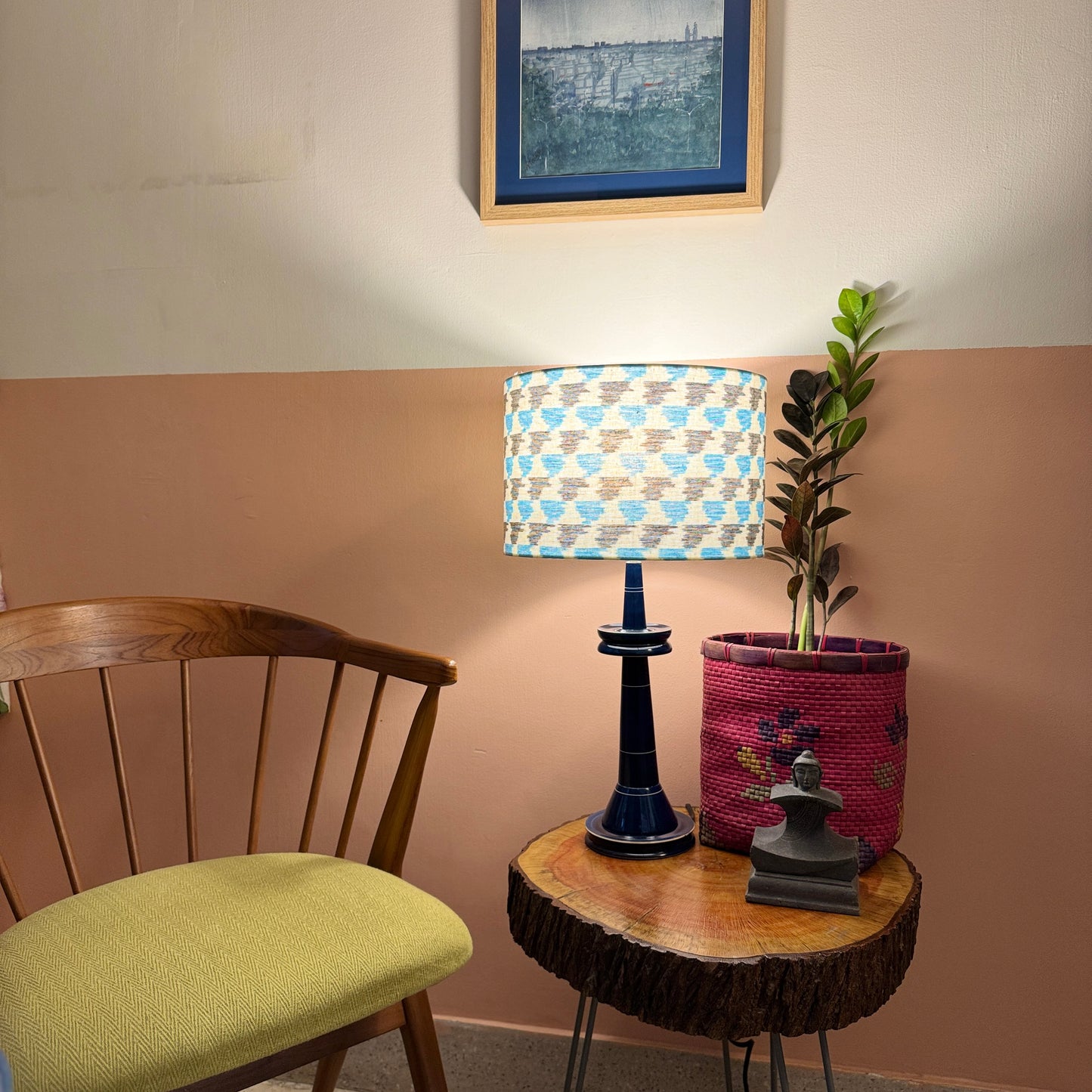 VILLAKKU BASE BLUE ~ 12" BLUE GREY IKAT SHADE