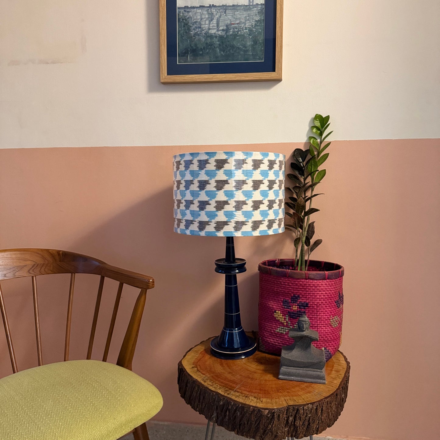 VILLAKKU BASE BLUE ~ 12" BLUE GREY IKAT SHADE