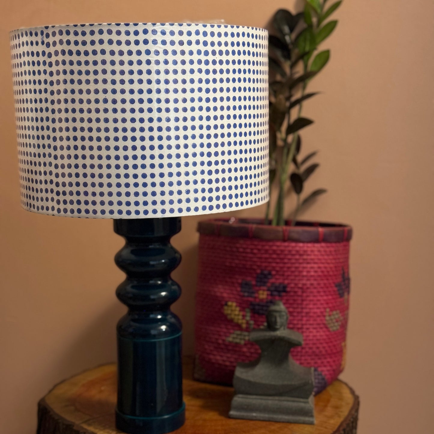 STHAMB BLUE  ~ 12" BLUE DOT SHADE