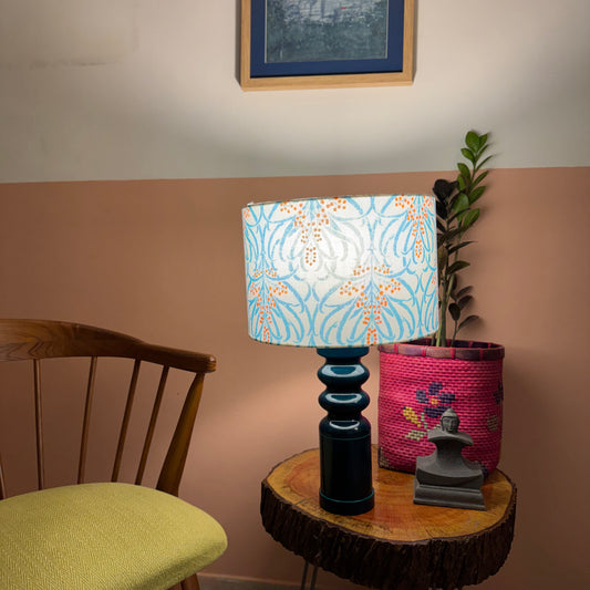 STHAMB BLUE  ~ 12" FLORAL PRINT SHADE