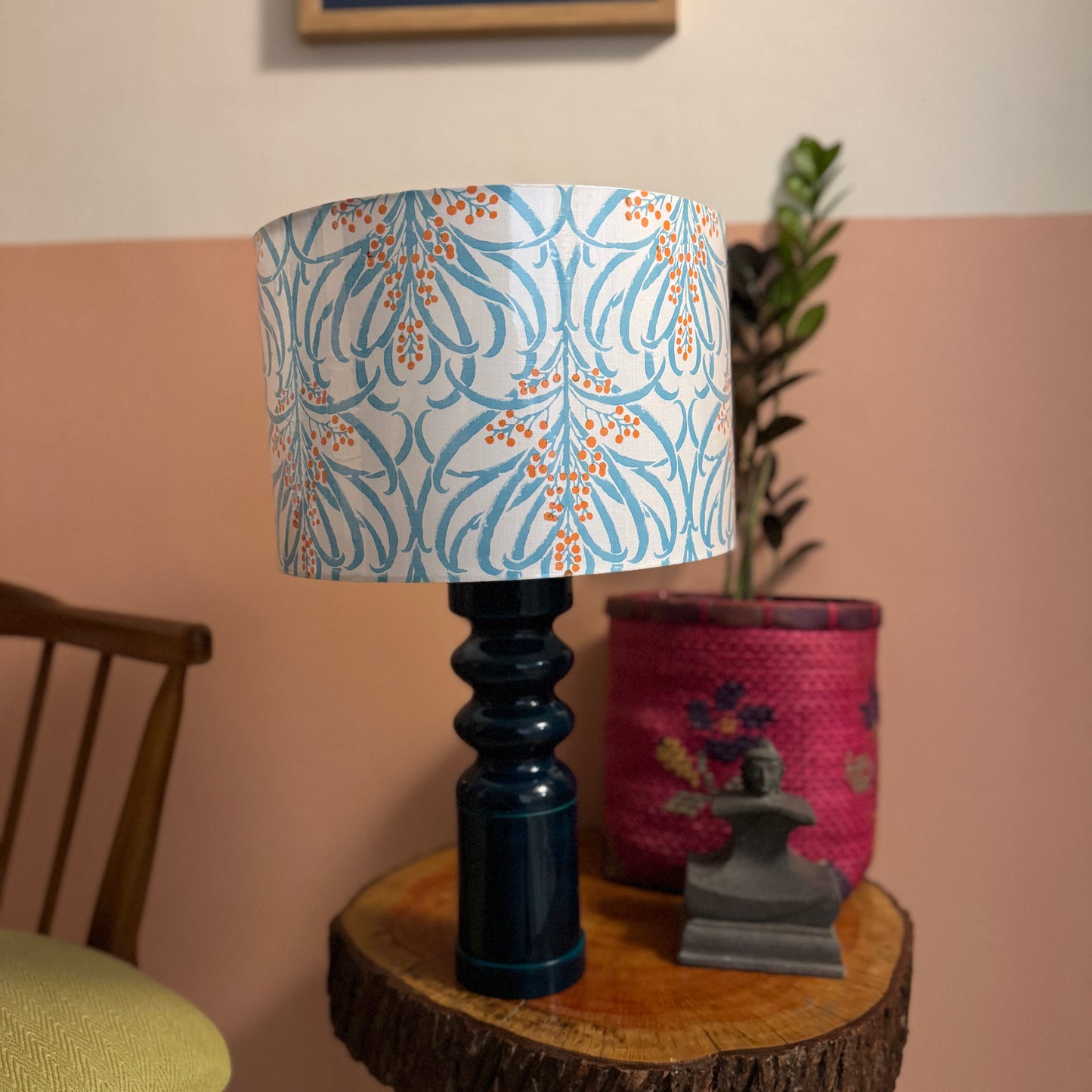STHAMB BLUE  ~ 12" FLORAL PRINT SHADE