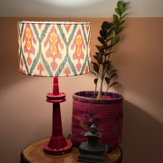 VILLAKKU BASE RED ~ 12" RED UZBEK IKAT SHADE