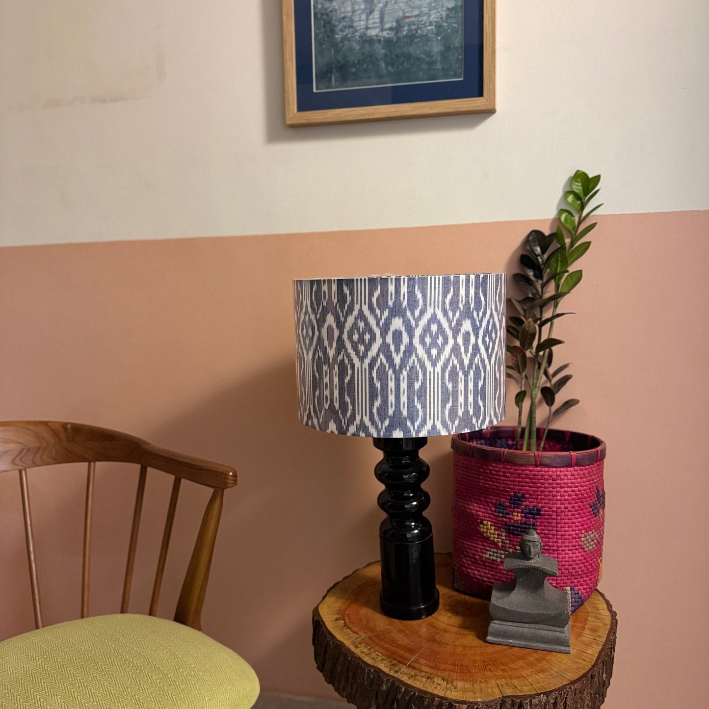 STHAMB BLACK  ~ 12" BLUE UZBEK IKKAT