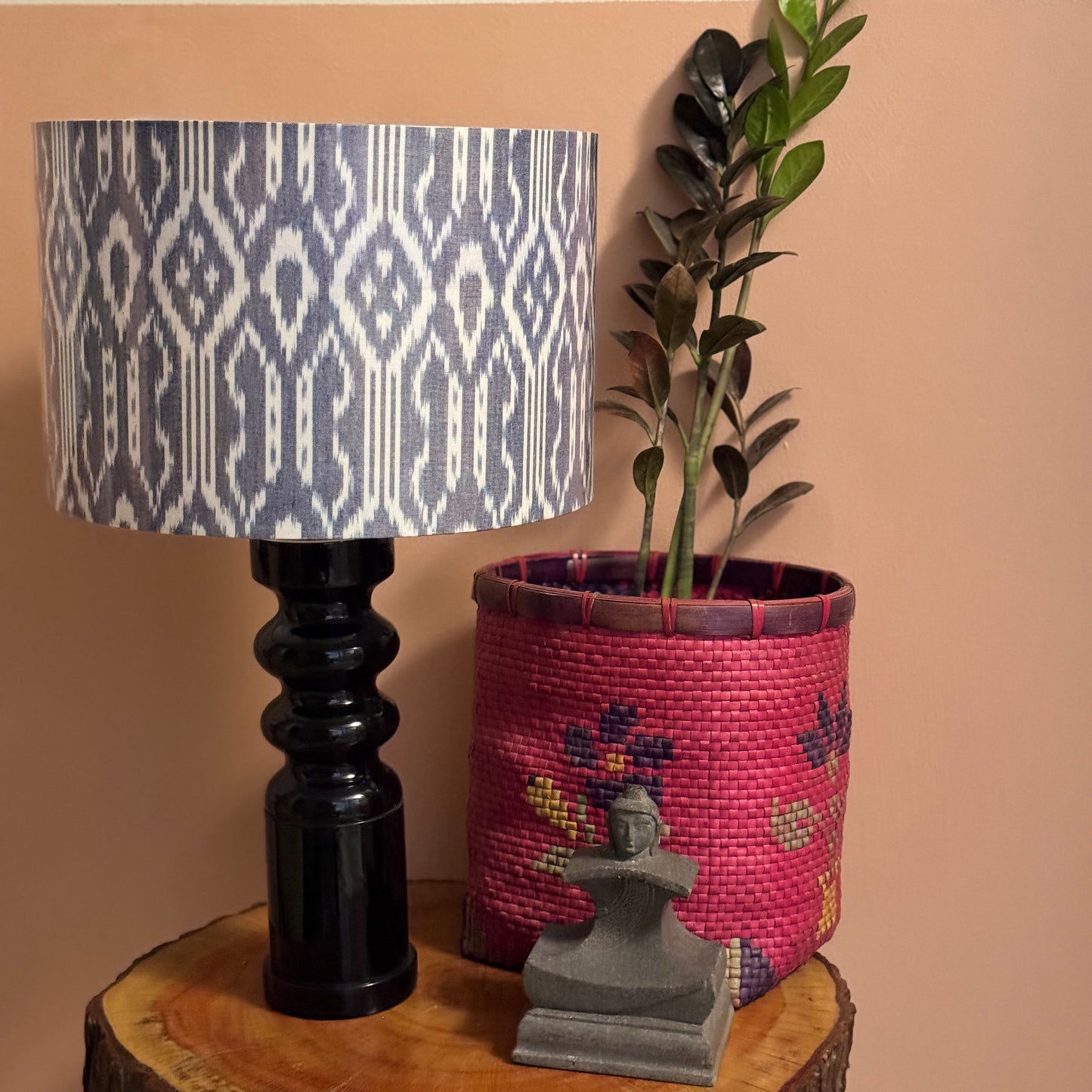 STHAMB BLACK  ~ 12" BLUE UZBEK IKKAT