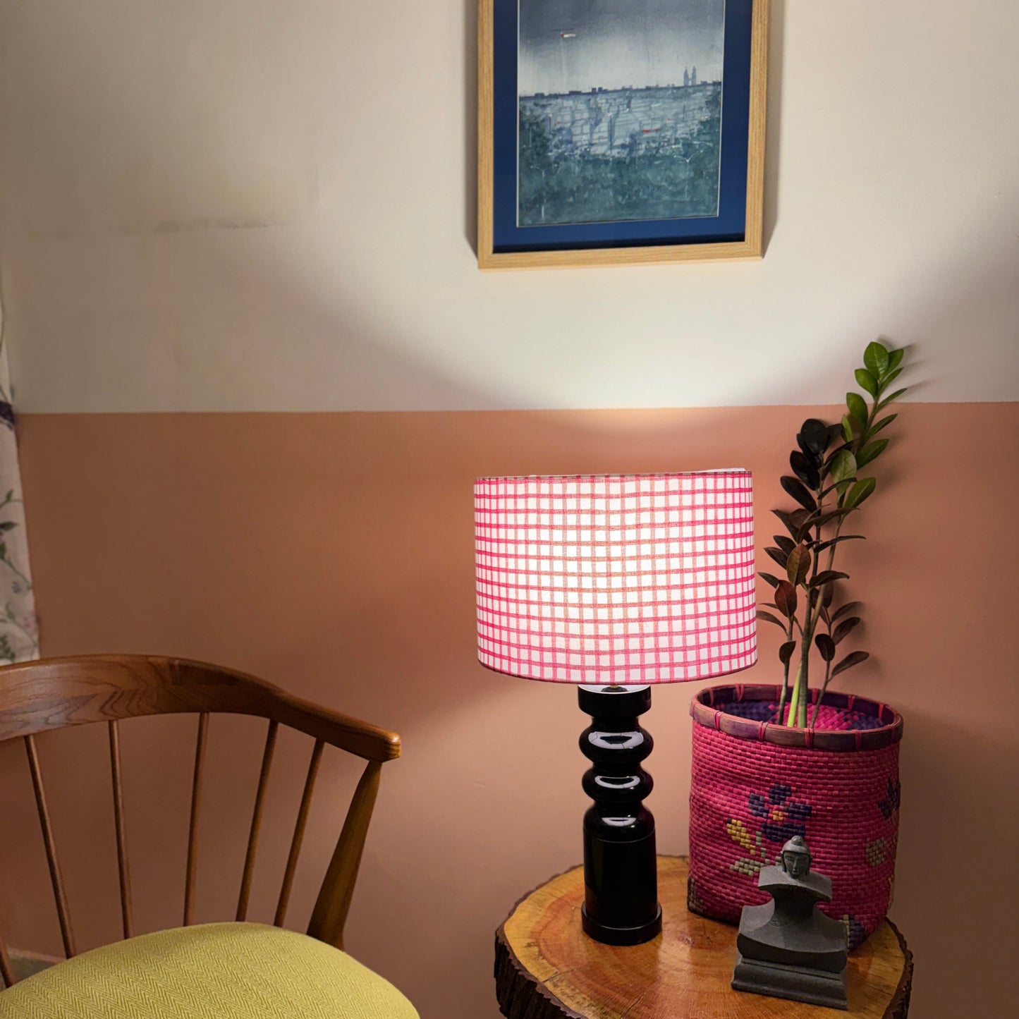 STHAMB BLACK  ~ 12" PINK CHECKS