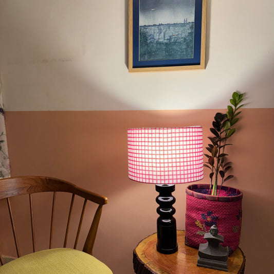 STHAMB BLACK  ~ 12" PINK CHECKS