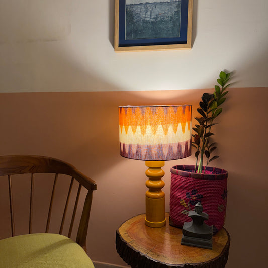 STHAMB YELLOW  ~ 12" RED ORANGE IKKAT