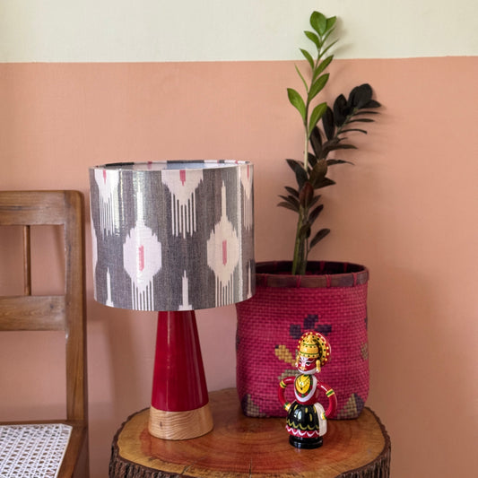 SLANT RED ~ 10" RED GREY IKKAT