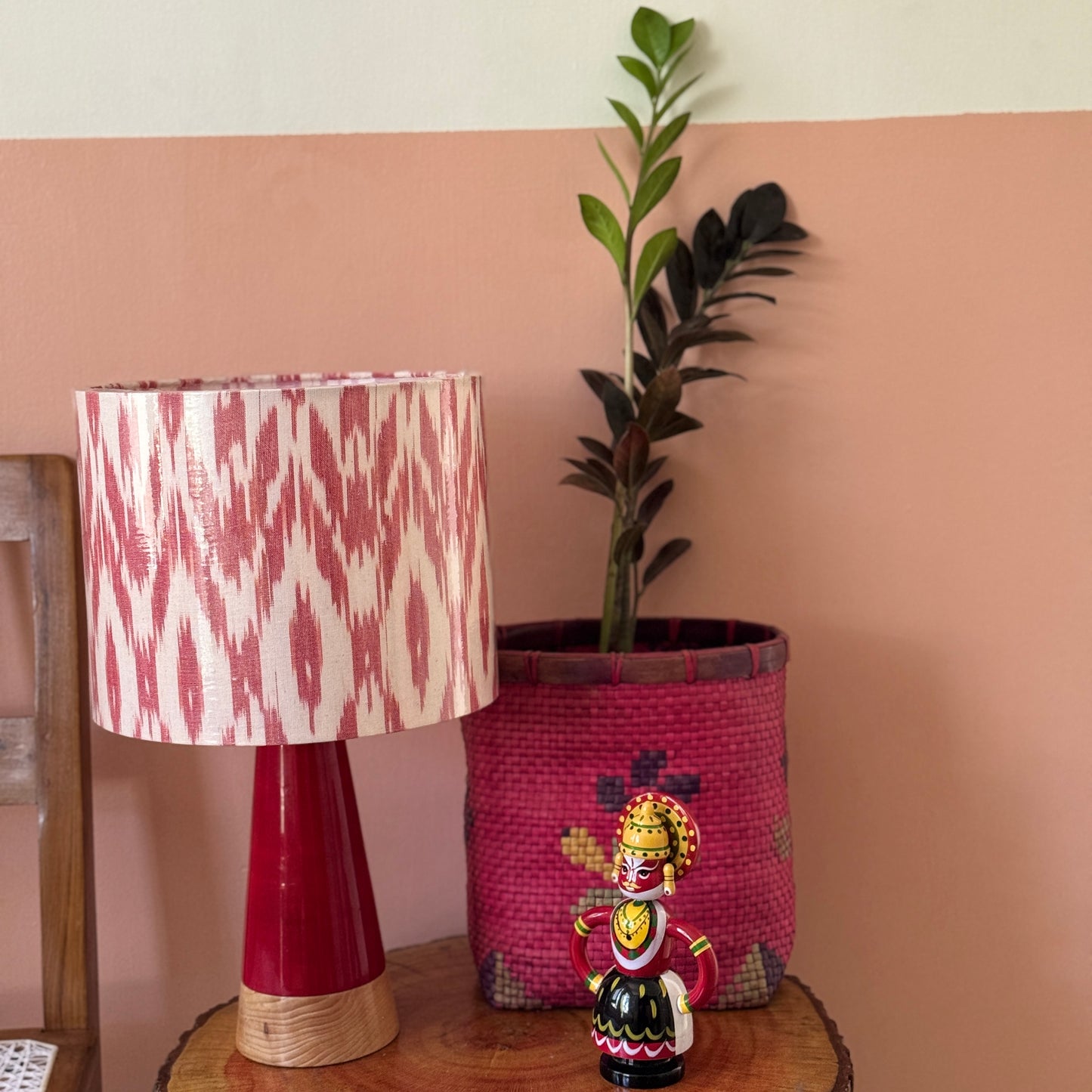 SLANT RED ~ 10" RED ZIGZAG IKKAT