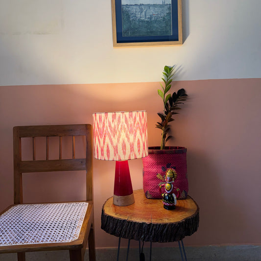 SLANT RED ~ 10" RED ZIGZAG IKKAT