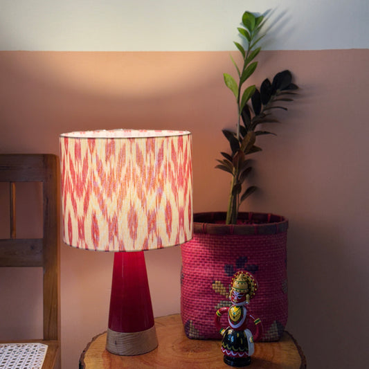 SLANT RED ~ 10" RED ZIGZAG IKKAT