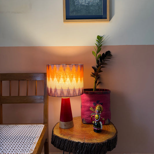 SLANT RED ~ 10" RED ORANGE IKKAT