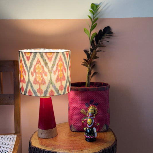 SLANT RED ~ 10" RED UZBEK IKKAT