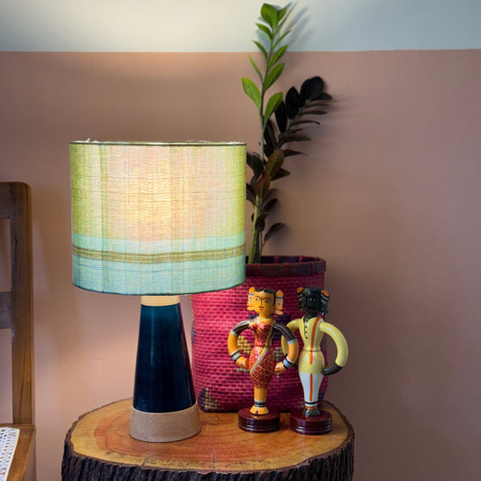 SLANT BLUE ~ 10" BLUE CHETTINAD PRINT