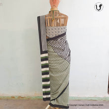 Load image into Gallery viewer, LAKHEER Saree in green-black
