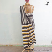 Load image into Gallery viewer, LAKHEER Saree in yellow-black
