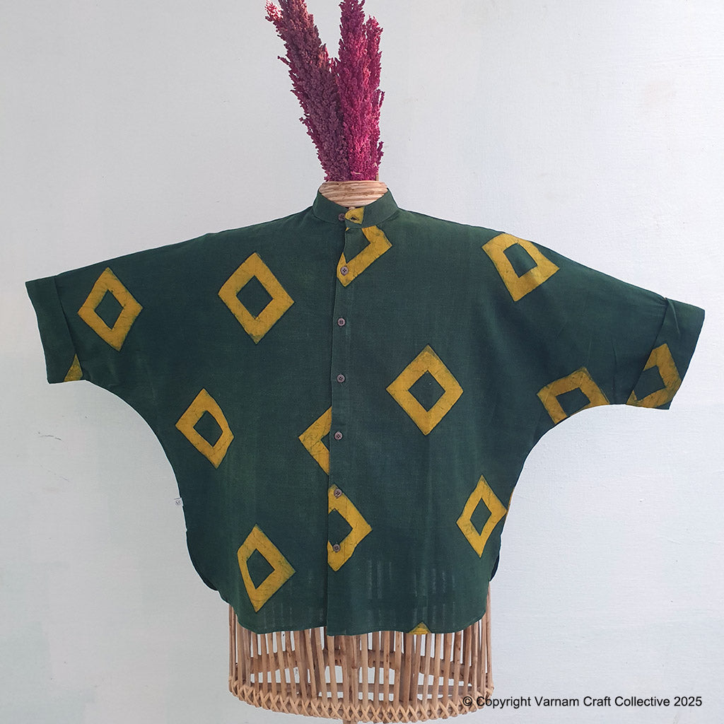 RHOMBUS IN GREEN ~ KAFTAN SHIRTS