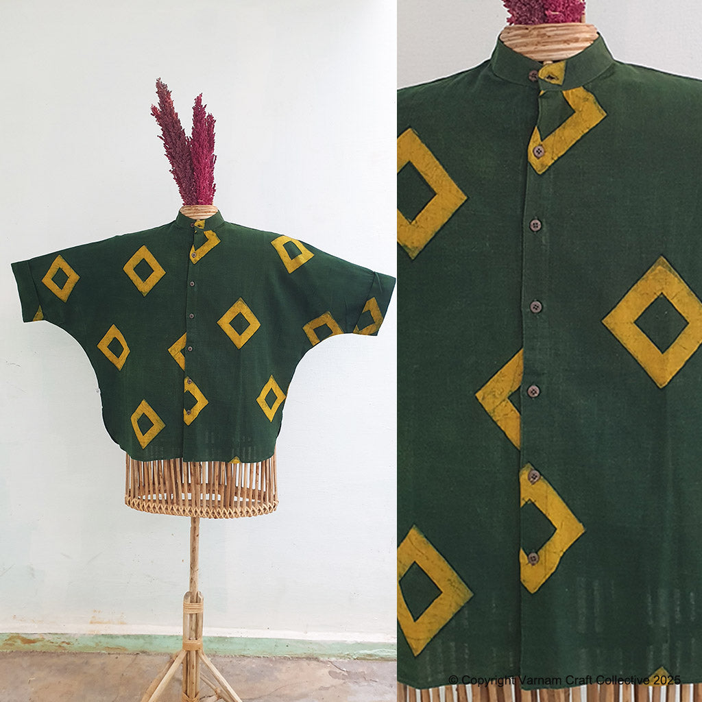RHOMBUS IN GREEN ~ KAFTAN SHIRTS