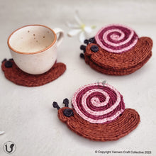 Load image into Gallery viewer, SNAIL COASTER brown pink
