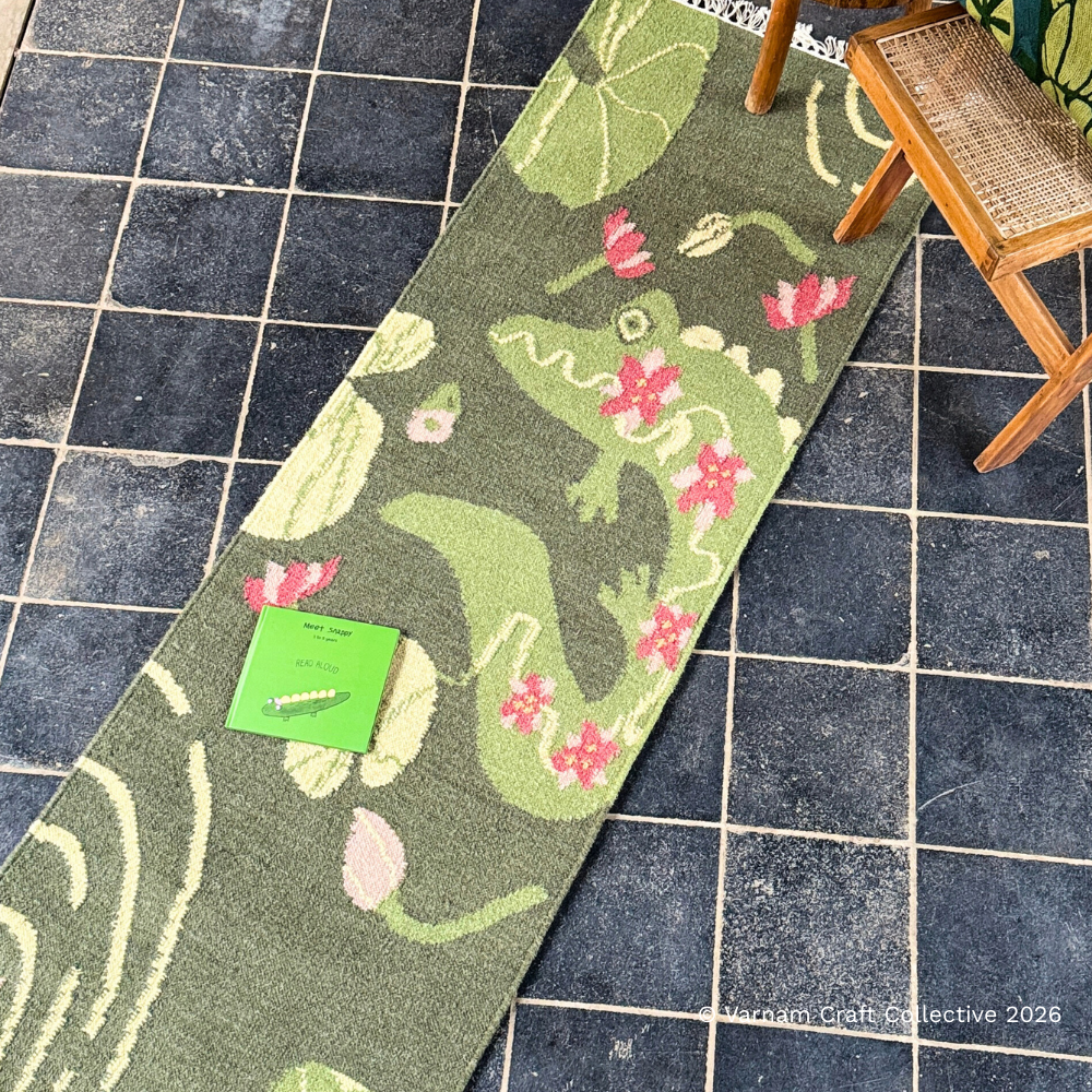 SNAPPY BLOOMS SPA GREEN PUNJA DHURRIE