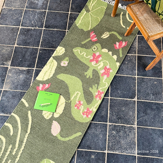 SNAPPY BLOOMS SPA 2X6 FEET GREEN PUNJA DHURRIE