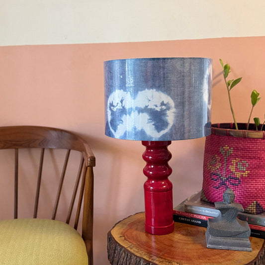 STHAMB RED ~ 12" BLUE SHIBORI SHADE