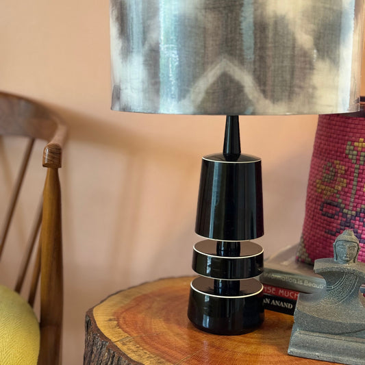 TRIKONE BLACK ~ 12" BLACK SHIBORI SHADE