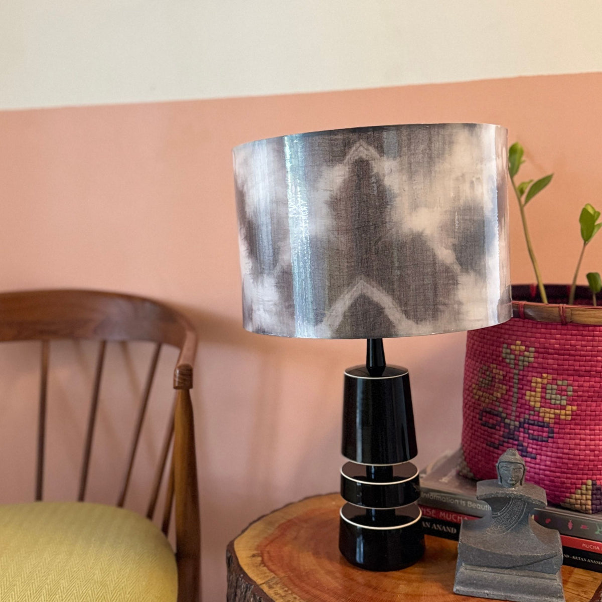 TRIKONE BLACK ~ 12" BLACK SHIBORI SHADE