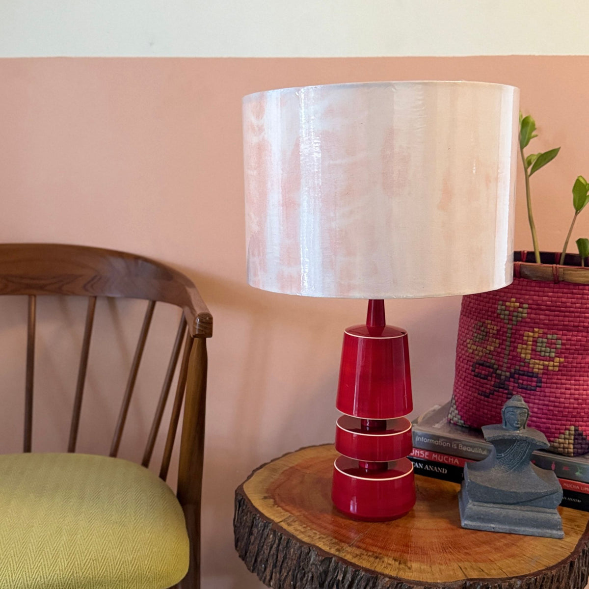 TRIKONE RED ~ 12" PINK SHIBORI SHADE