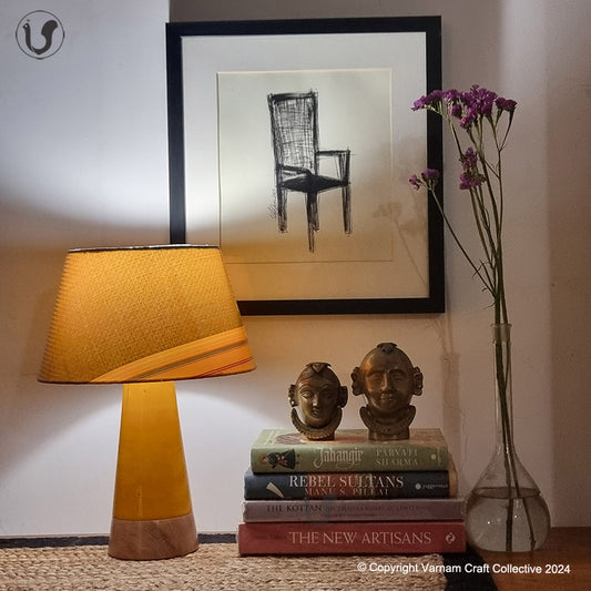 MUSHROOM LAMP (Yellow Khana shade - Yellow Slant base)