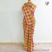 Load image into Gallery viewer, CHETTINAD CHECKS ~ green pink
