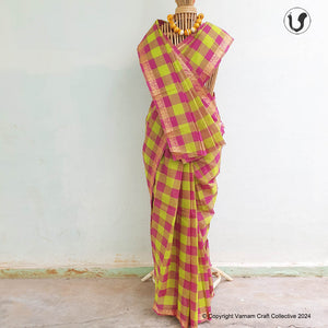 CHETTINAD CHECKS ~ green pink