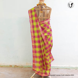 CHETTINAD CHECKS ~ green pink