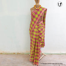 Load image into Gallery viewer, CHETTINAD CHECKS ~ green pink
