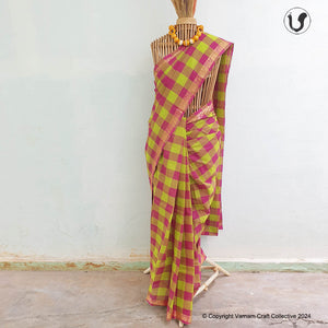 CHETTINAD CHECKS ~ green pink