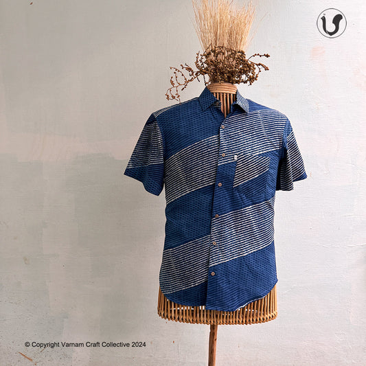 CRISS CROSS IN INDIGO (Half Sleeves)