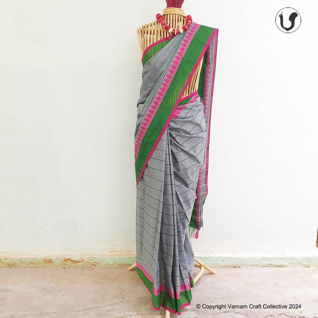 CHETTINAD CHECKS ~ grey pink