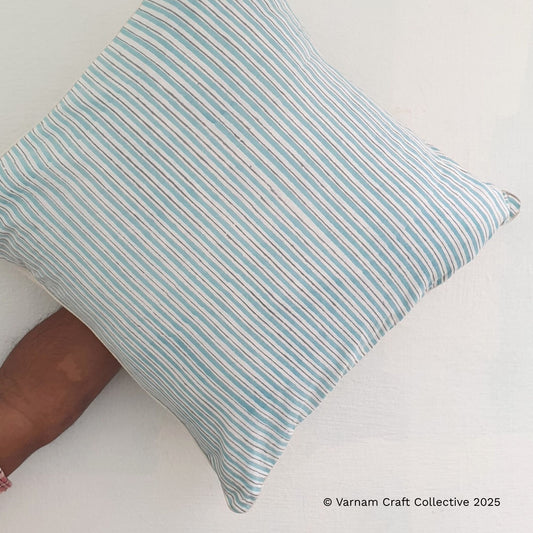 BLOCKPRINT IN STRIPES (Lt Blue)